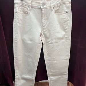 Loft modern cuffed crop jeans apricot/light pink